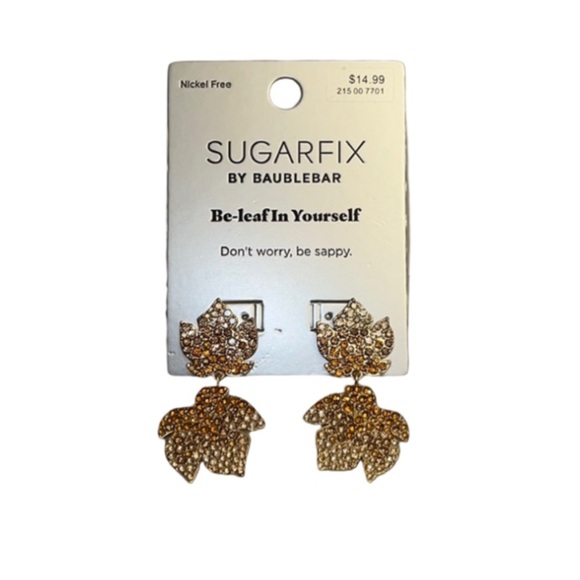 SUGARFIX by BaubleBar “Be-leaf In Yourself” Earrings - Picture 1 of 6